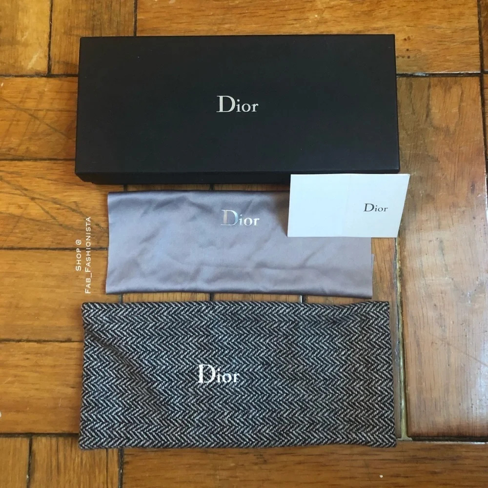 Christian Dior tweed glasses pouch